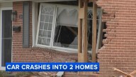 Driver flees after crashing vehicle into 2 homes in Wilmington, Delaware