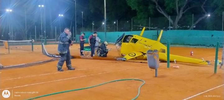 Cayó un helicóptero en el ex circuito KDT de Palermo