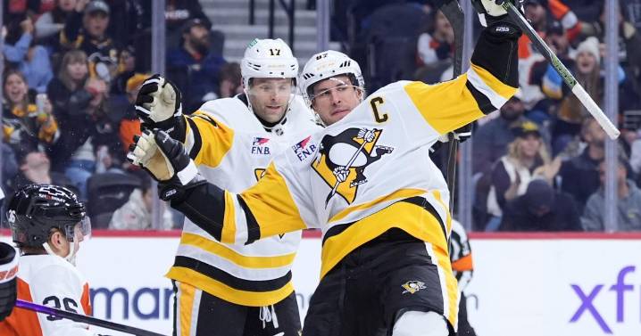 Crosby scores 58th, 59th career goals against Flyers in Penguins' dominant 5