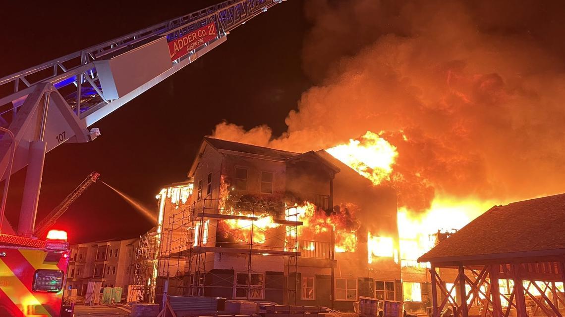 Portion of South Pleasant Valley Road shut down after large fire Sunday night