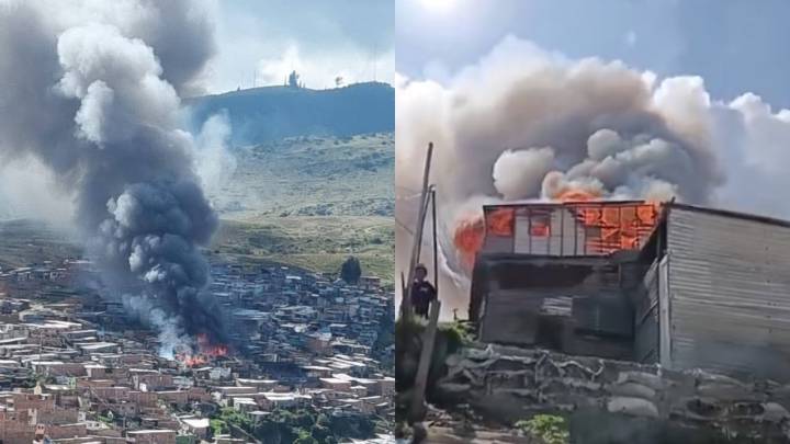 Fuerte incendio en Soacha arrasó hasta 15 viviendas y dejó 49 afectados, entre ellos 19 menores