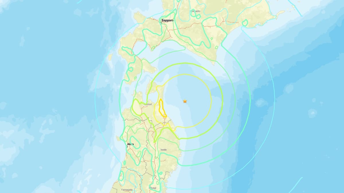 "Evacúen inmediatamente" Japón emite alerta de tsunami tras un potente sismo de magnitud 7,2 en el norte del país