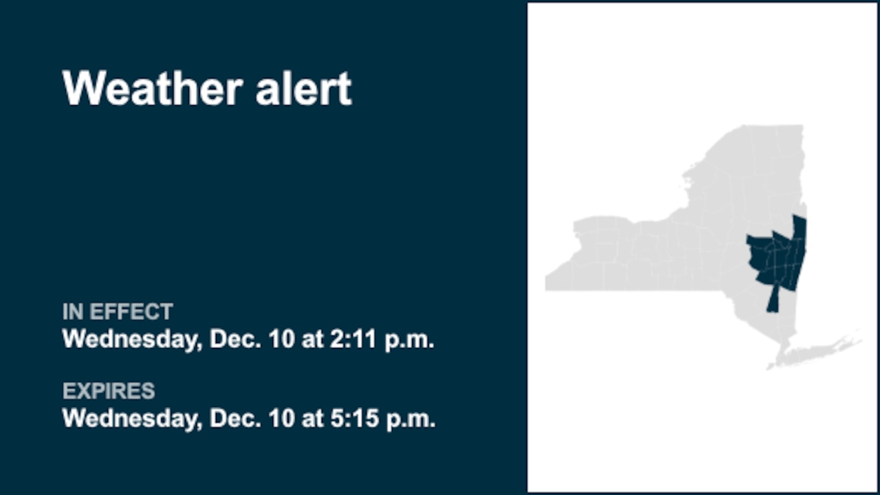 NY weather: Weather alert affecting part of New York until early Wednesday evening