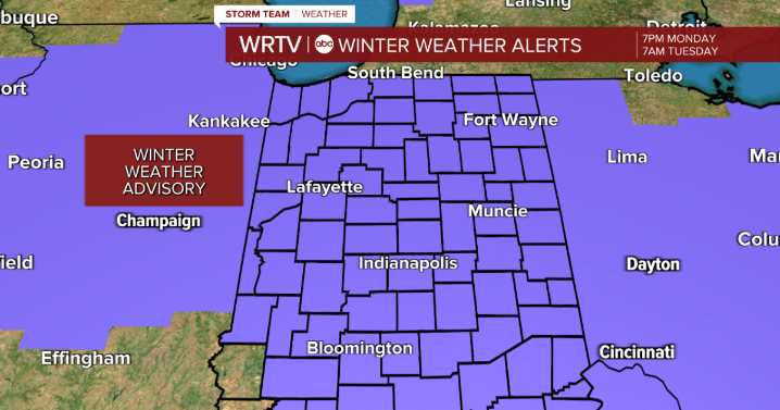 Winter weather advisory A county-by-county snowfall forecast for Tuesday morning