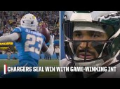 GAME-WINNING INTERCEPTION 🤯 Jalen Hurts throws 4TH PICK as Chargers seal OT win 🍿