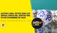 Astro Luna: estos son los resultados del sorteo del 4 de diciembre de 2025