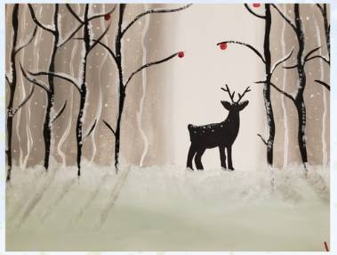 Winter-themed painting class December 15, 2025