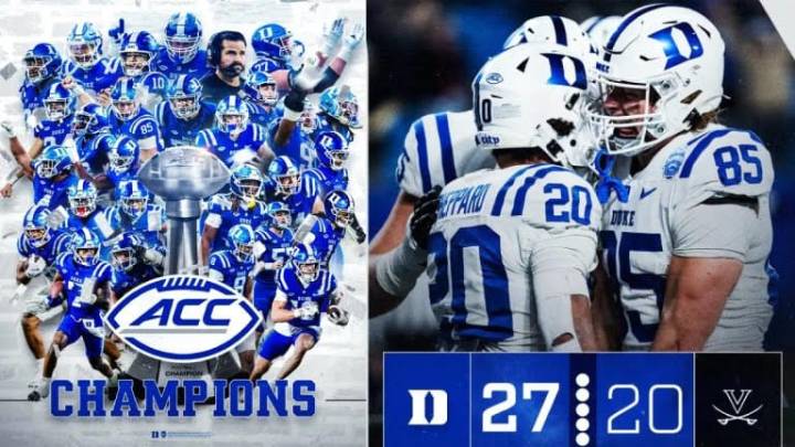 Duke Football Campeón de la Conferencia ACC con triunfo sobre Virginia 27