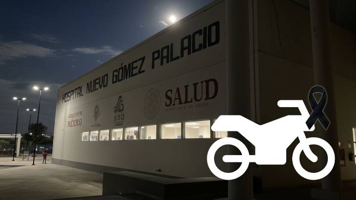 Motociclista coahuilense muere en el Hospital General de Gómez Palacio tras derrapar