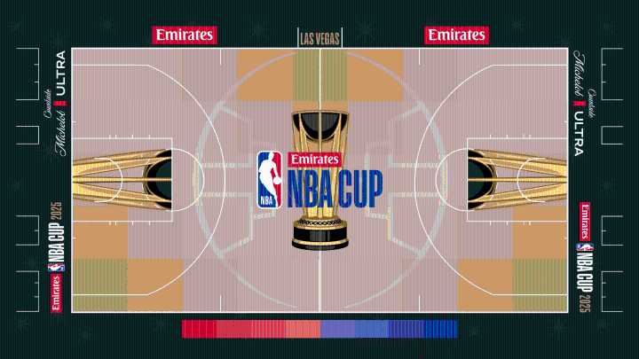 Emirates NBA Cup 2025 court unveiled in Las Vegas
