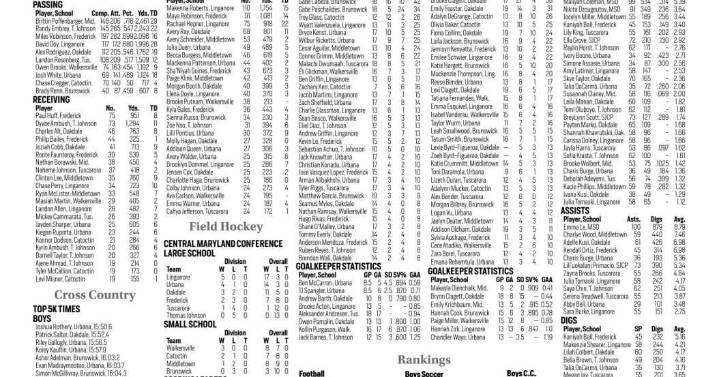 High School Hangout: Standings, statistics and rankings (final fall 2025 page)