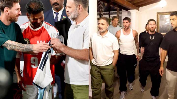 GOAT Lionel Messi presents GOATED No. 10 JERSEY to Rahul Gandhi