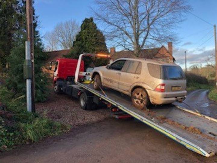 Suspected hare courser has vehicle seized after getting stuck in field
