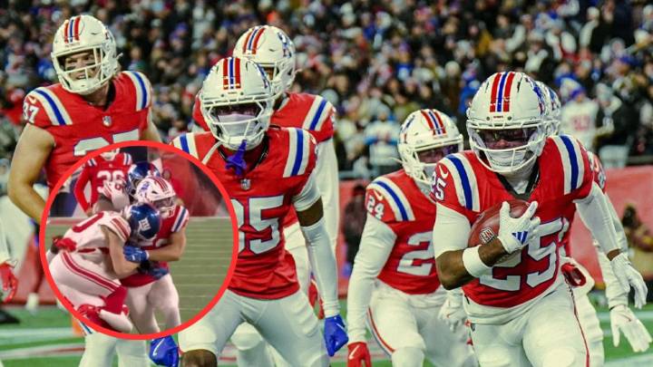 NFL 2025: Patriots aplastan a los Giants con polémico y brutal golpe sobre Olszewski