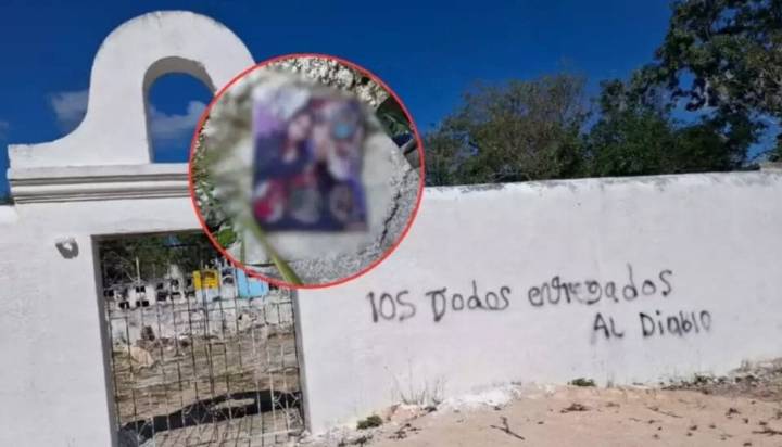 Descubren presunto ritual satánico en cementerio de Hecelchakán: había fotos de vecinos, incluyendo niños