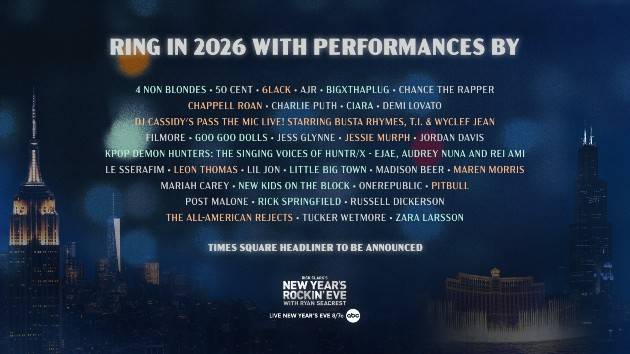 Tucker Wetmore, Russell Dickerson, Jordan Davis to ring in 2026 on NYRE﻿ 2026