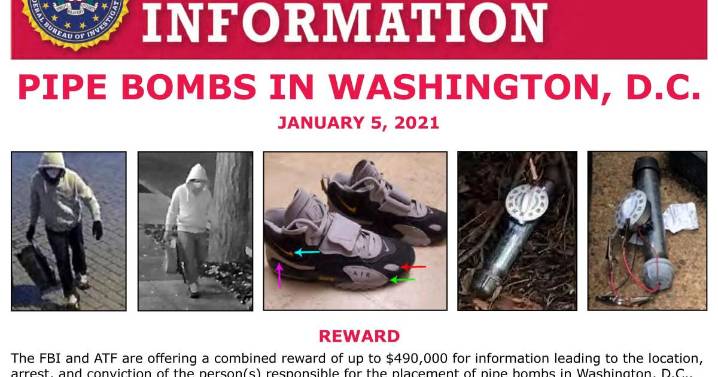 Man arrested in connection with pipe bombs placed before US Capitol riot