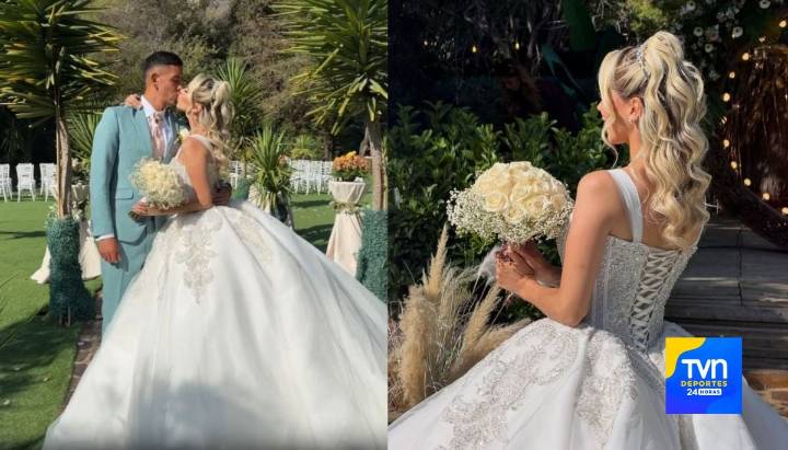"Recién casados": Las postales del matrimonio que enamora al fútbol chileno
