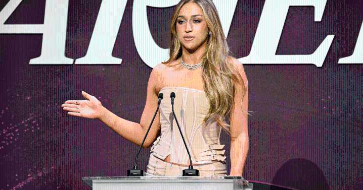 Tate McRae's Versace Top Nearly Gave Her a Wardrobe Malfunction