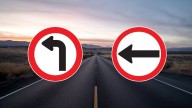 Qué significan estas 2 señales de tránsito que tienen una flecha que apunta a la izquierda y sus diferencias