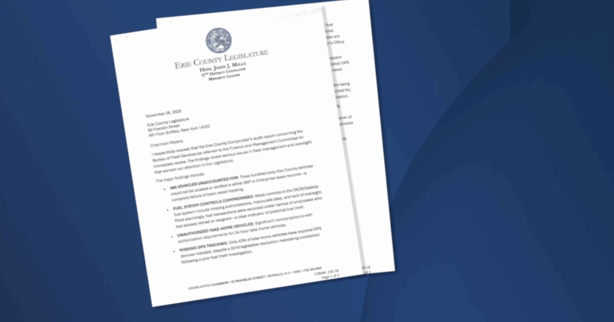 Audit finds 365 Erie County vehicles unaccounted for