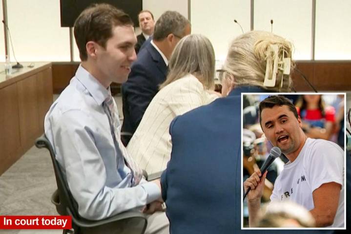 Tyler Robinson, accused in Charlie Kirk killing, smirks and chuckles during first in-person court appearance, with family in tow