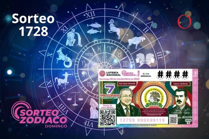 Lotería Nacional: Resultados del Sorteo Zodiaco 1728 HOY 30 de noviembre de 2025