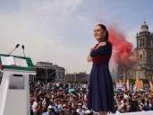 Agradece Sheinbaum apoyo en mitin en el Zócalo para celebrar aniversario de la 4T