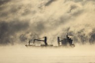 Photo: Cloud ship at anchor in Lake Superior