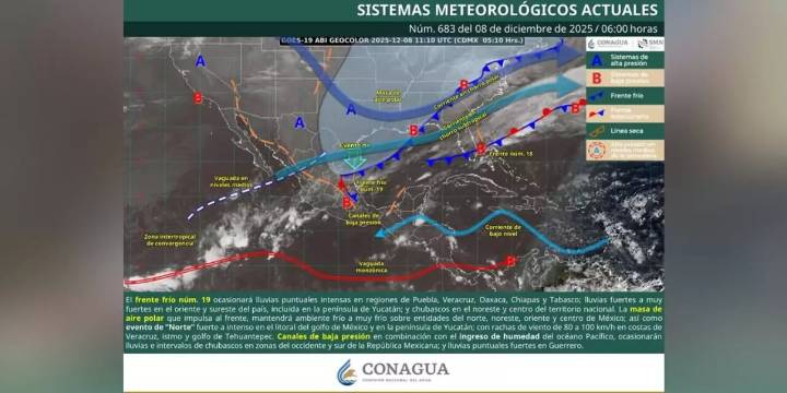 Frente frío 19 deja lluvias, nieblas y descenso de temperatura en regiones de Oaxaca