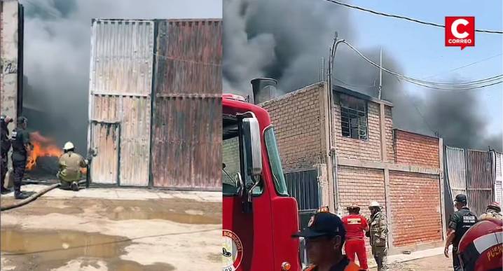 Incendio en almacén de plástico en Puente Piedra moviliza a más de 15 unidades de bomberos