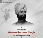 LG Manoj Sinha pays tribute to General Zorawar Singh on his martyrdom day