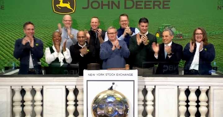 John Deere representatives ring bell at New York Stock Exchange