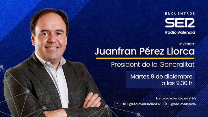 El president de la Generalitat, Juanfran Pérez Llorca, será entrevistado este martes en Radio Valencia