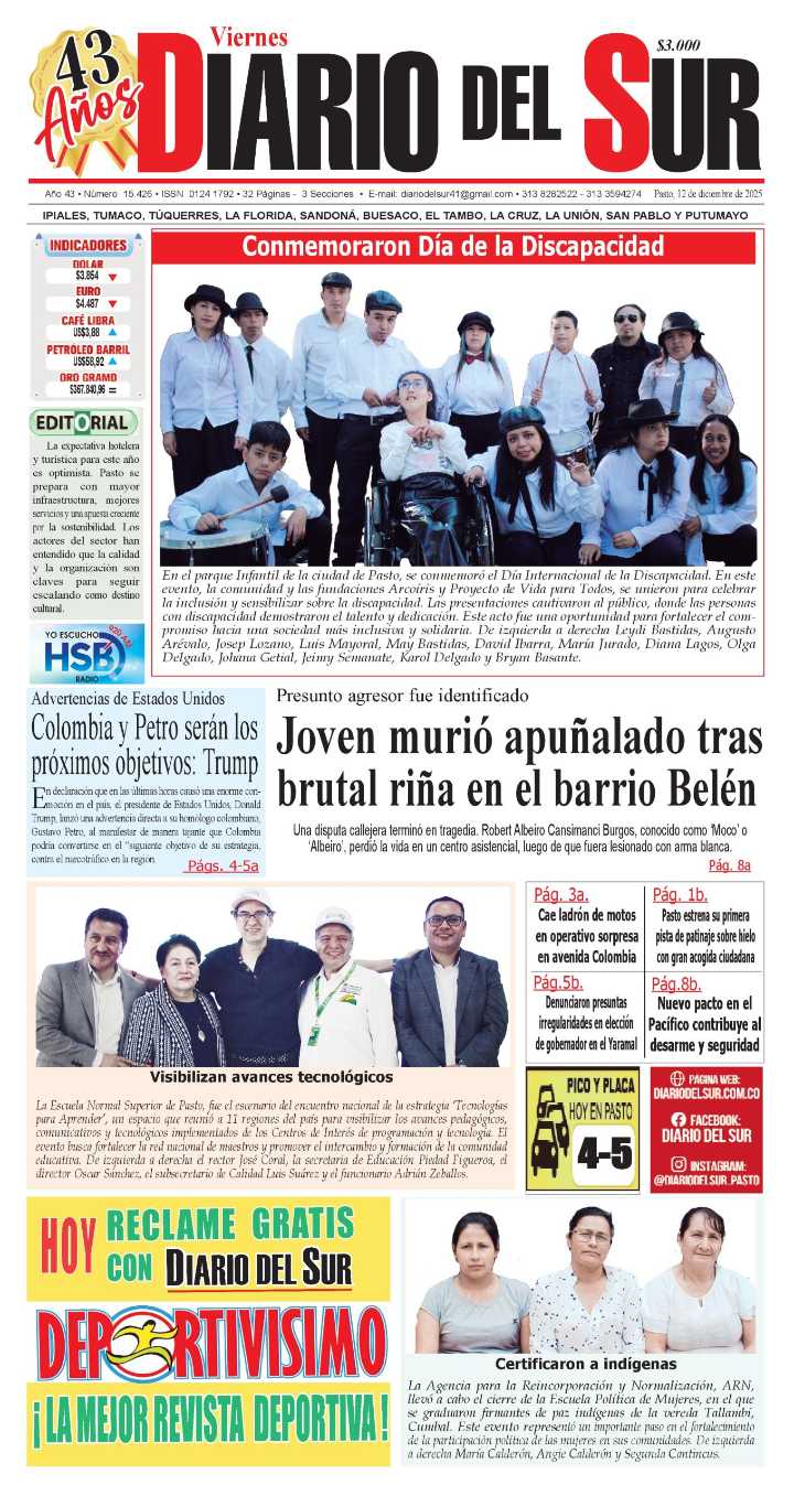 Portada 12 de diciembre de 2025