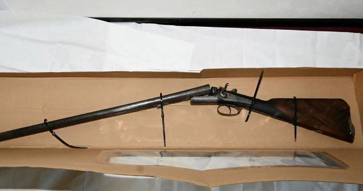 Double-barrelled shotgun seized from recycling centre