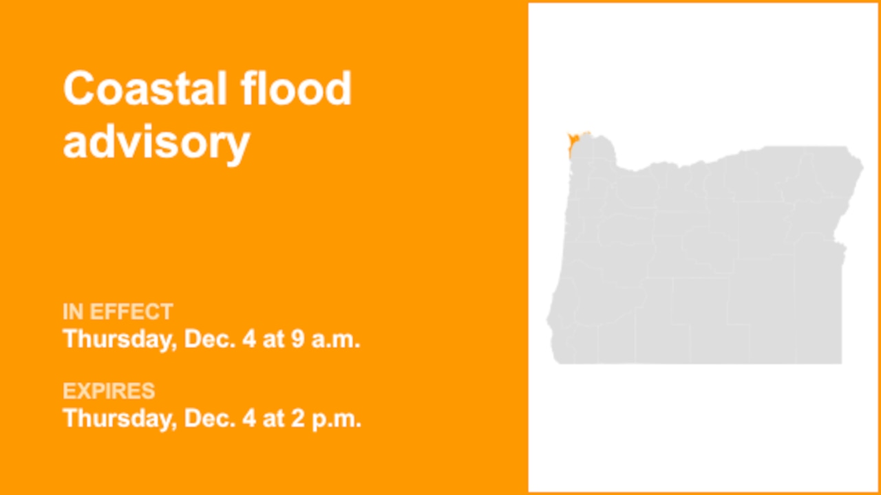 Coastal flood advisory in place for Clatsop County Coast for Thursday