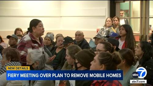 Residents in Bell protest city's mobile home park removal plan