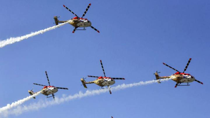 IAF’s Sarang helicopter team mesmerises crowds with aerial display in Gujarat’s Ankleshwar