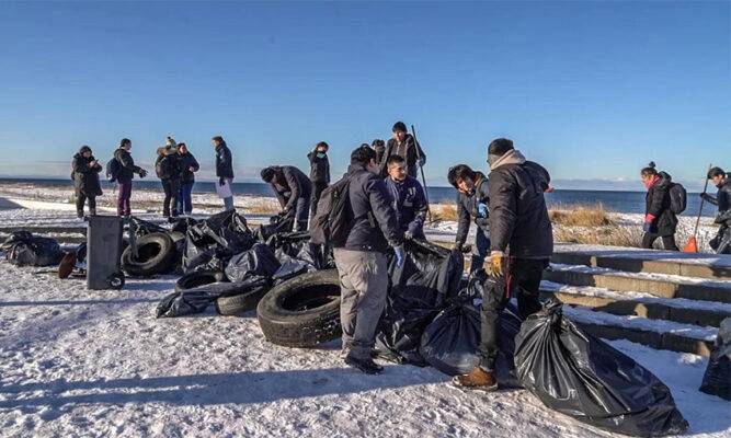 Neumáticos reciclados: la nueva apuesta  para derretir el hielo en Magallanes