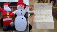 ‘Tacky’ giant Santa sparks festive feud after local Grinch sends poison pen letter