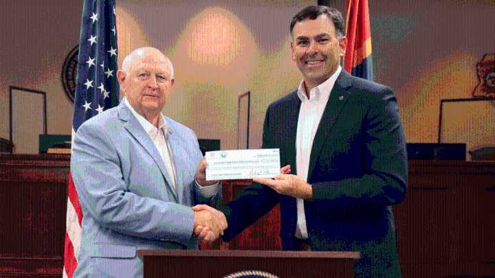 Secretary Watson presents $6.39M Tidelands Trust Funds check to MDMR