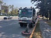 Realizan labores de barrido mécanico en las principales vialidades de Puebla