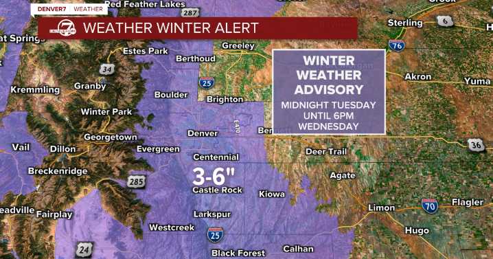 Colorado weather: Denver metro set for 2-4 inches of snow by Wednesday morning