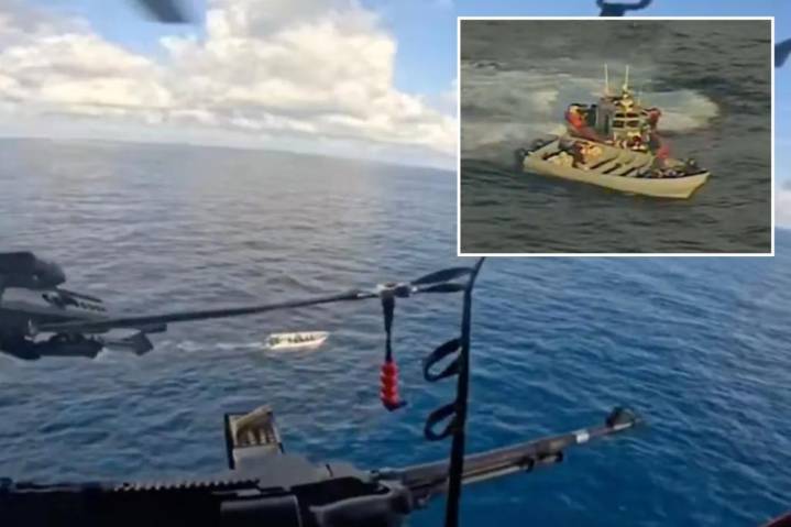 Coast Guard helicopter sniper takes out narco-boat during Operation Pacific Viper, seizes cocaine