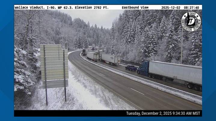 Traffic Alert: Crash on I-90 eastbound near Wallace causing delays in the area