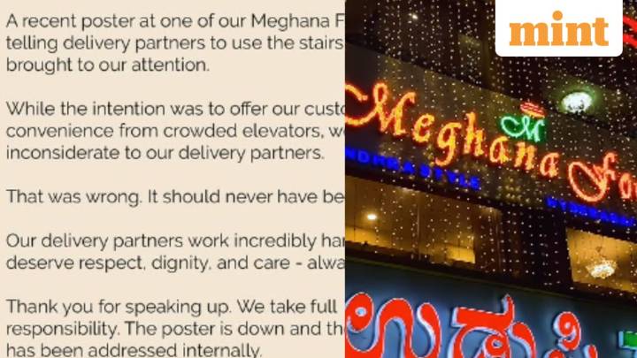 Bengaluru eatery apologises after lift ban on delivery agents sparks backlash