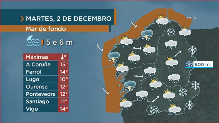 Tarde moi revolta e de friaxe en toda Galicia