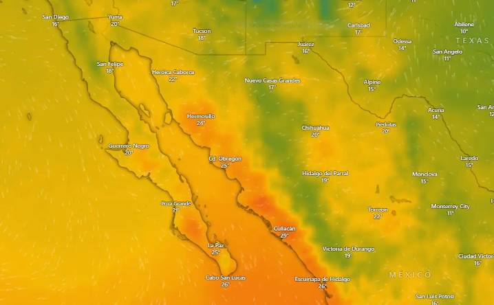 Clima en La Paz y Los Cabos martes 2 de diciembre de 2025