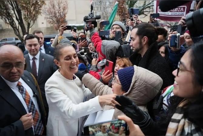 Sheinbaum advierte desde EU: «defenderemos a México y a migrantes»